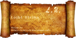 Loibl Ulrika névjegykártya